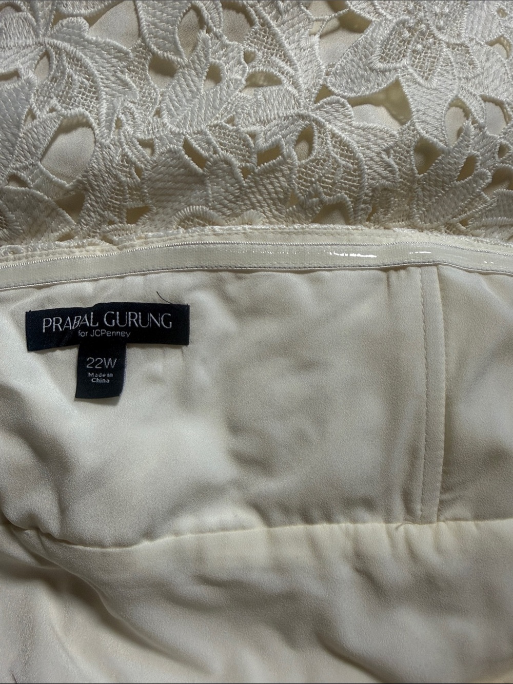 Prabal Gurung for JCPenney Ivory Lace Midi Dress NWT Plus Size 22W Floral Cutout - Picture 11 of 16
